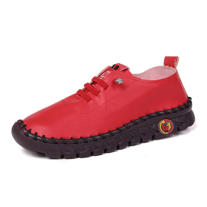 Damen nan leichte Freizeit‑Sneaker mit handgenähter Rahmennaht, elastischem Schnürsystem und profilierter Gummisohle Drune