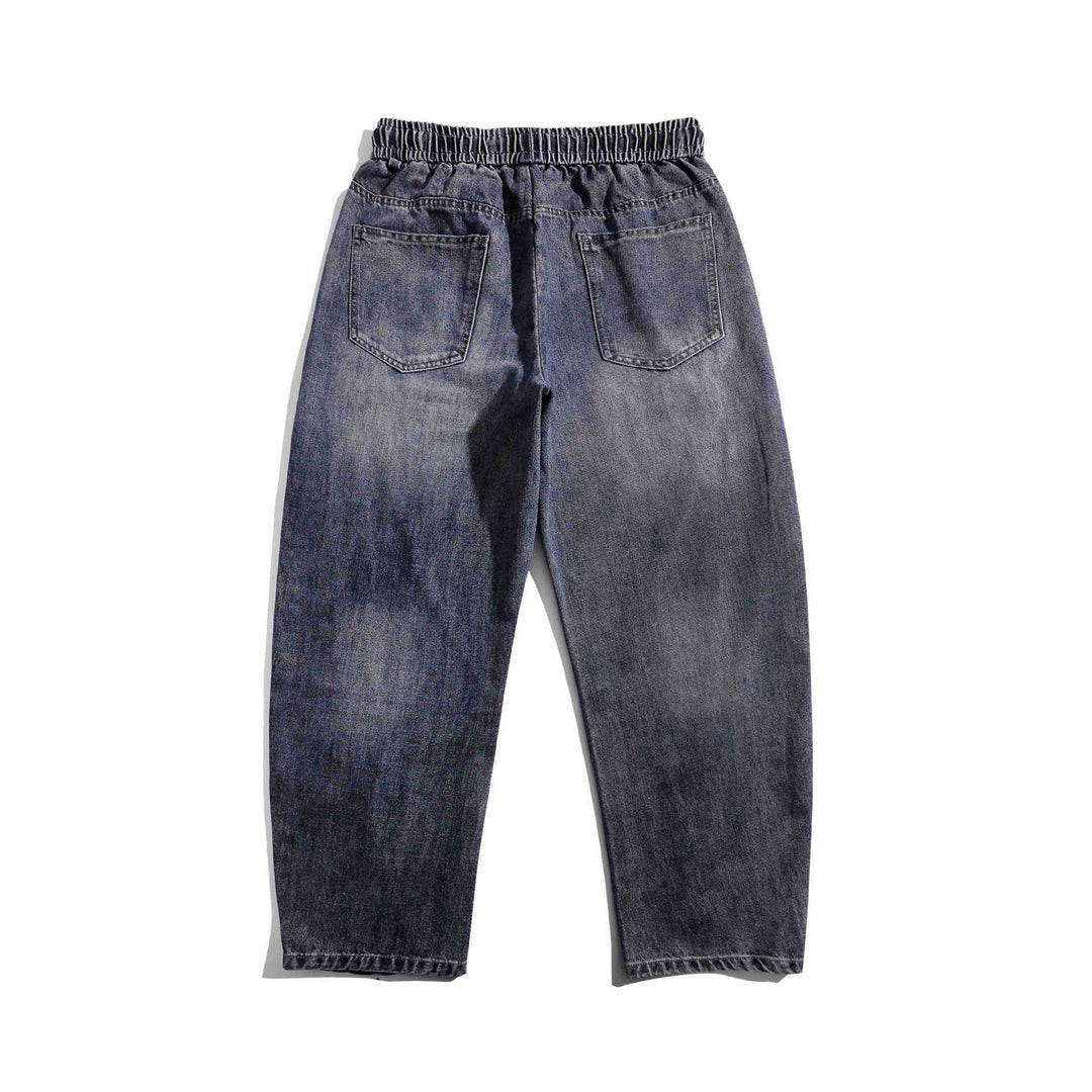 Damen Jeans-Jogger mit elastischem Bund, Ziernähten und Karabiner‑Detail Drune