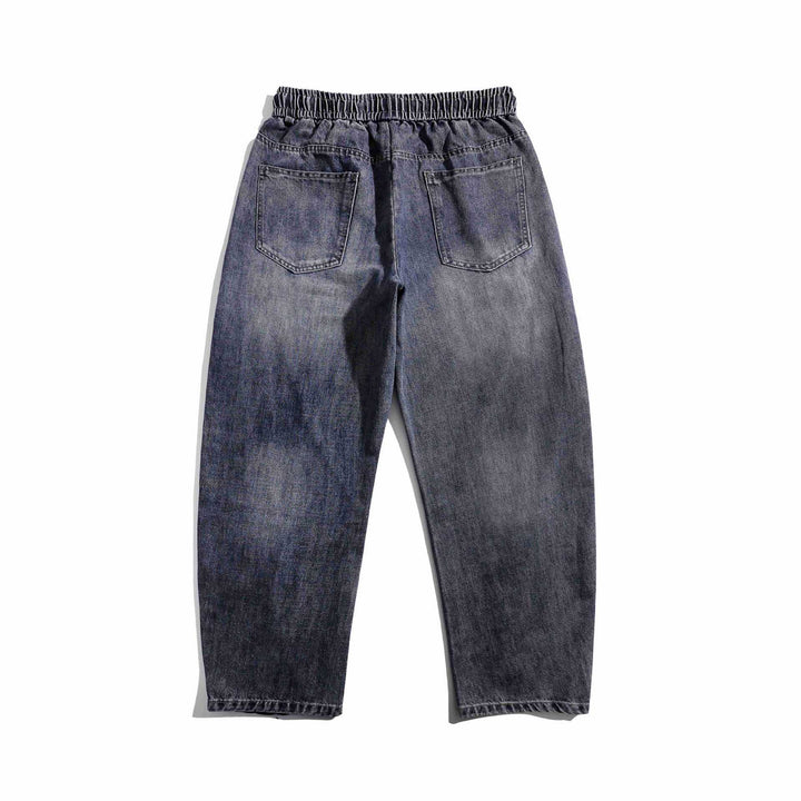 Damen Jeans-Jogger mit elastischem Bund, Ziernähten und Karabiner‑Detail Drune
