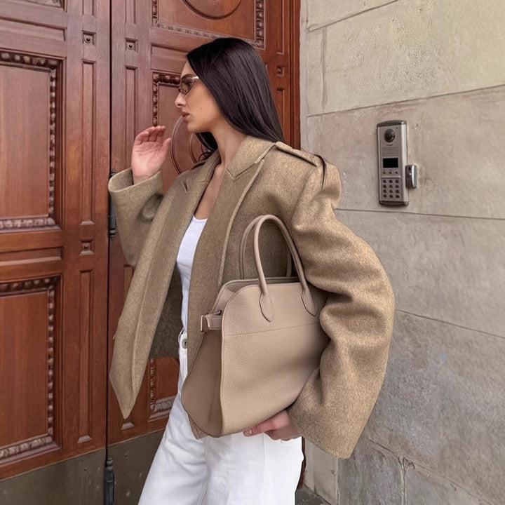 Damen Modische Oversized Jacke im eleganten Wollmix Drune