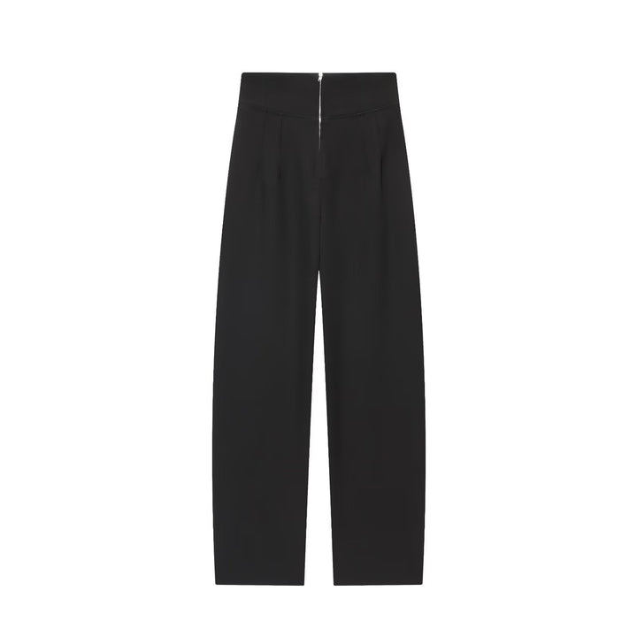 Damen 400+ weite High‑Waist Culottehose mit verdecktem Reißverschluss und hohem Bund Drune