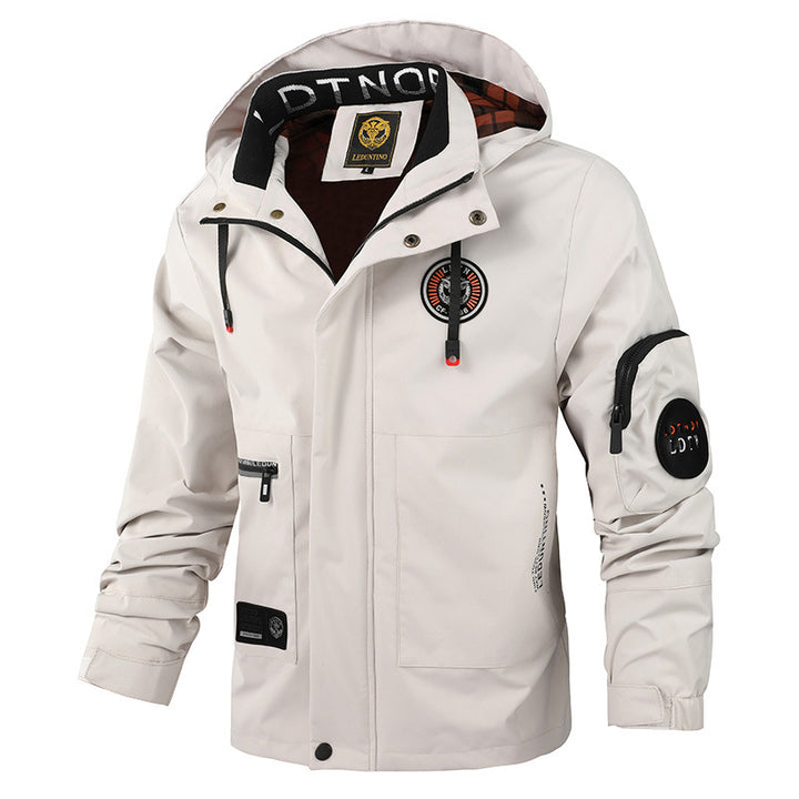 Herren nan urbaner Softshell-Parka mit Kapuze, verdecktem Zweiwege-Reißverschluss und Ärmeltasche Drune