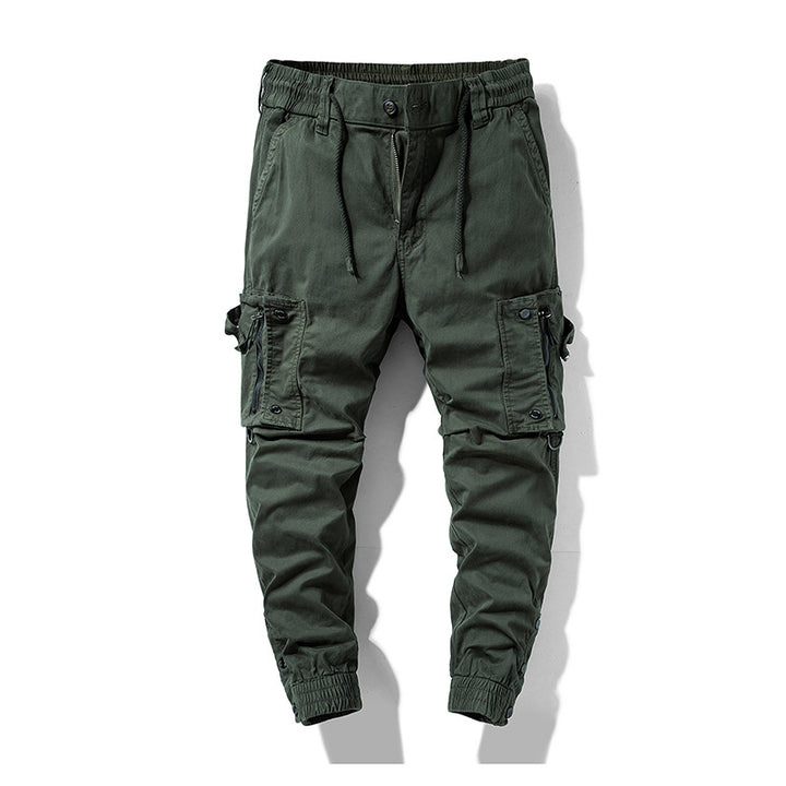 Herren Multifunktionale Cargo-Jogginghose mit Tunnelzugbund, Reißverschluss‑Taschen und verstellbaren Knöchelbündchen Drune