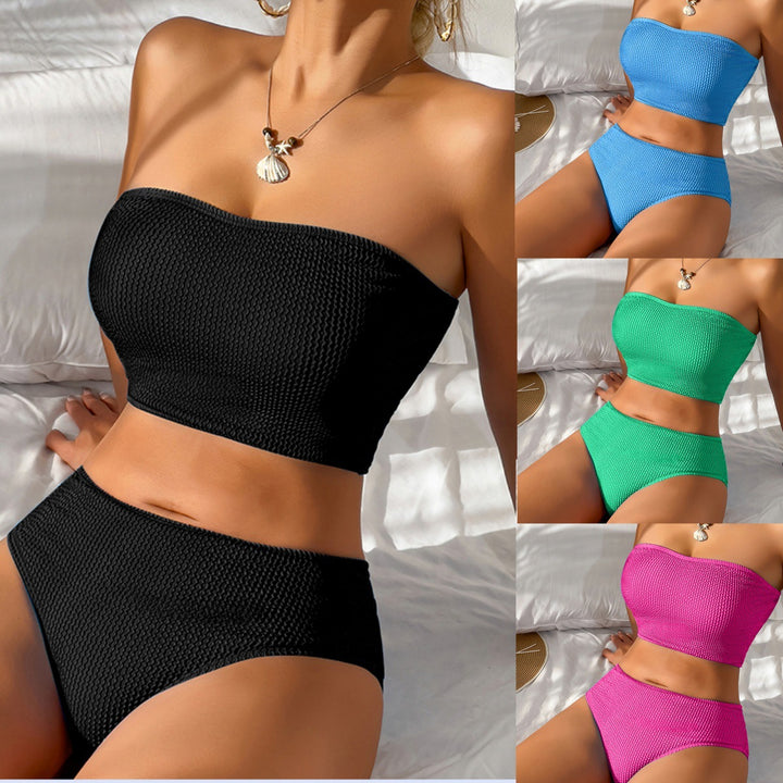 Damen Bandeau-Bikini-Set mit hochgeschnittenen Höschen Drune