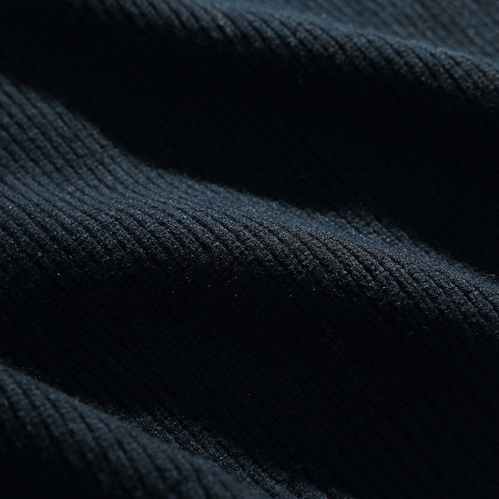 Unisex Oversize-Strickcardigan mit Kontraststreifen, V‑Ausschnitt und aufgesetzten Taschen Drune