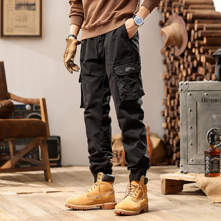 Herren Cargo-Jogginghose im Utility‑Stil mit Elastikbund, Tunnelzug und Mehrfach‑Cargotaschen Drune