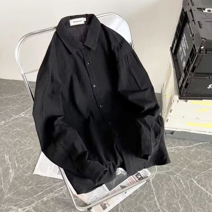 Herren Lässiges Hemd mit Brusttasche und Knopfleiste Drune