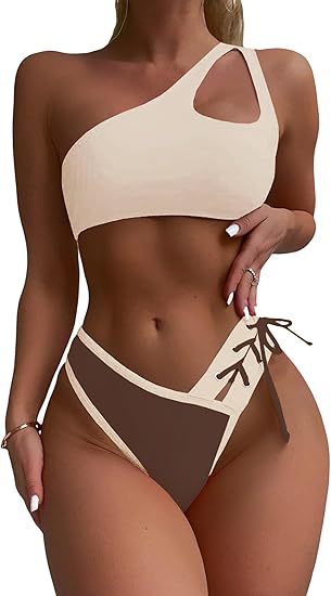 Damen Einseitiger Bikini mit trendigem Schnitt Drune