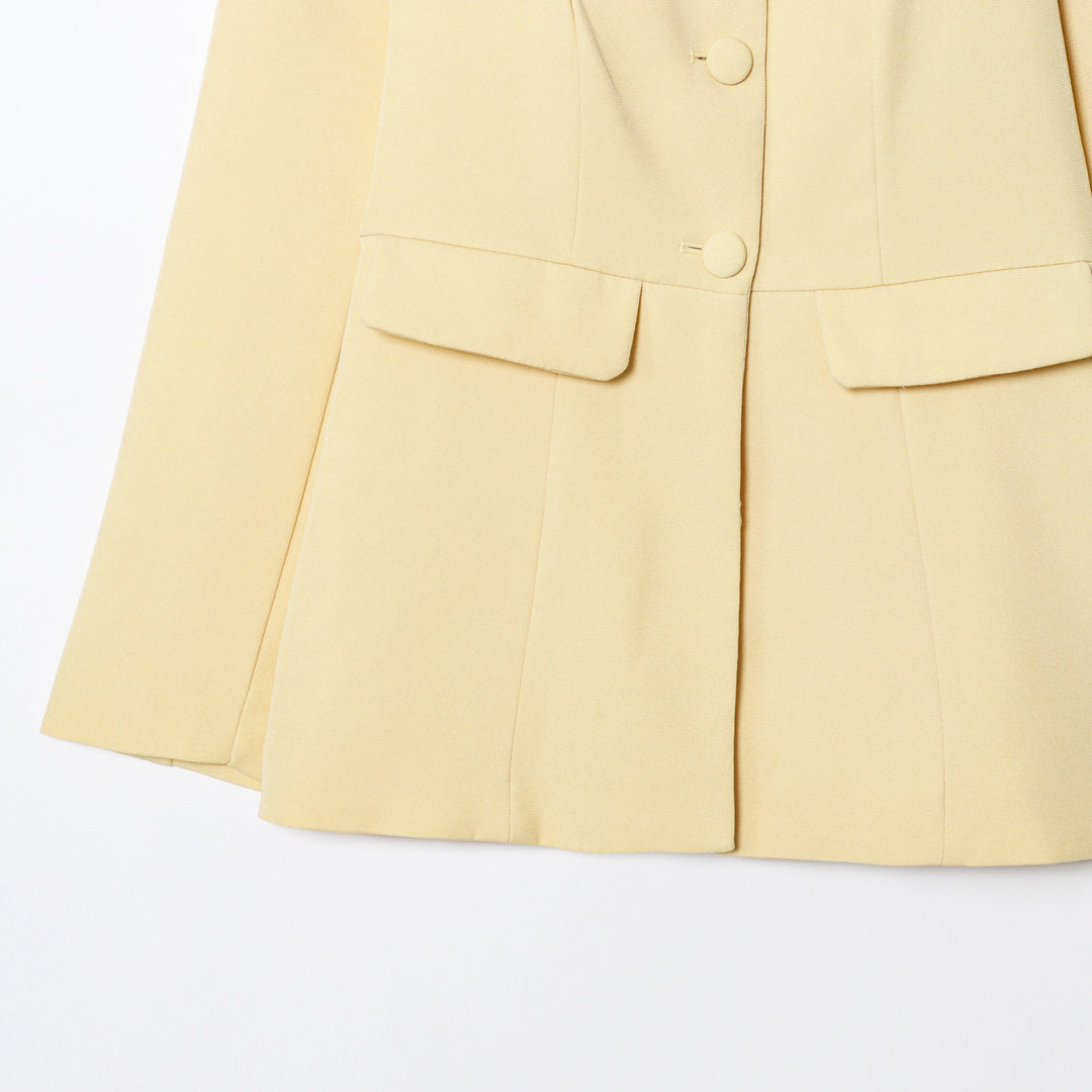 Damen elegante Blazerjacke mit vertieften Taschen und feinen Knopfdetails Drune