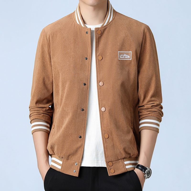 Herren Modische Cordjacke mit Streifen Drune