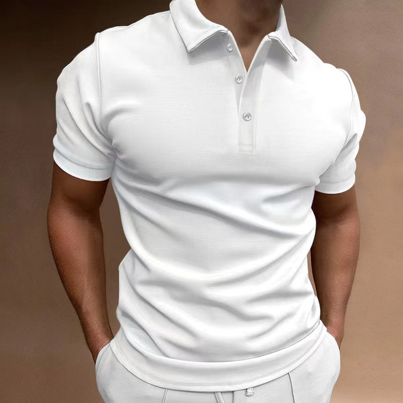 Herren nan schlank geschnittenes Stretch-Poloshirt mit Kentkragen und elastischem Saum Drune