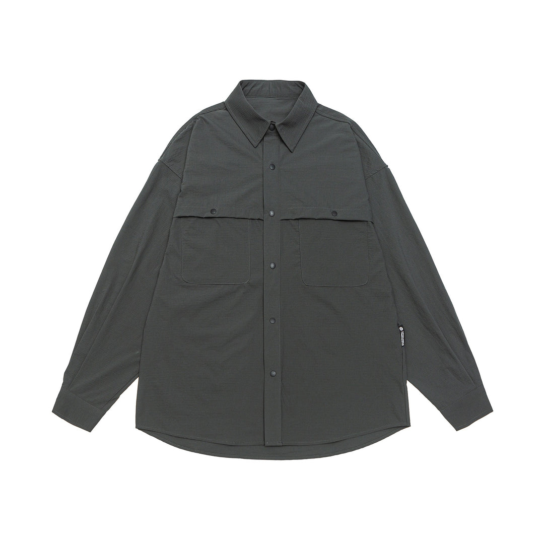 Herren Overshirt-Jacke mit Druckknopffront und doppelten aufgesetzten Taschen Drune