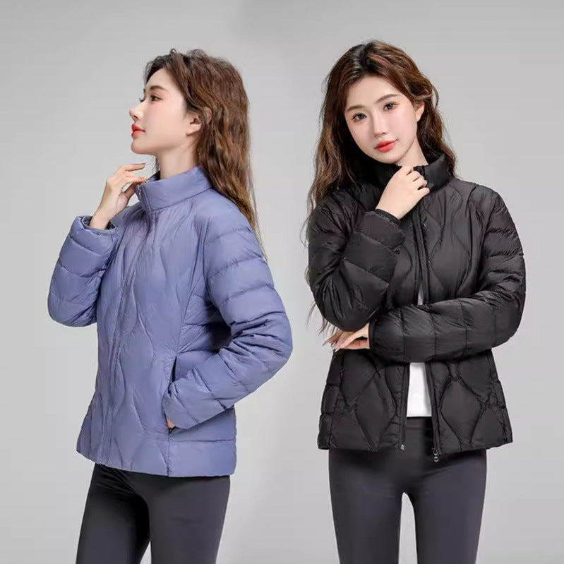 Damen gesteppte Thermo-Kapuzenjacke mit diamantförmiger Steppung Drune