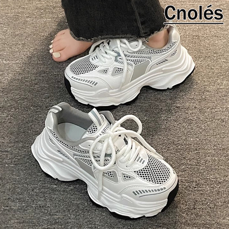 Damen Modische Chunky Sneakers mit atmungsaktiver Mesh-Oberfläche und ausgeprägtem Profil Drune