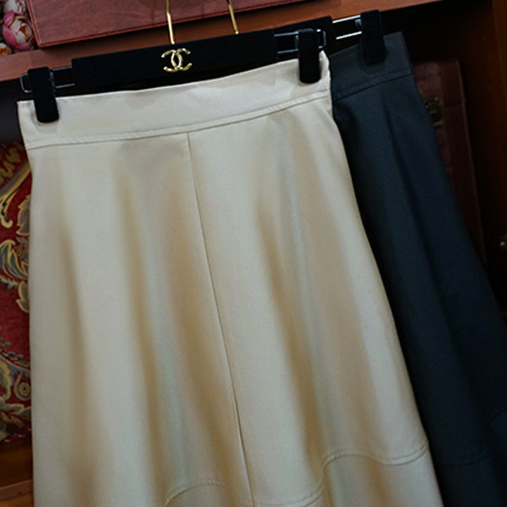 Damen Eleganter, schwingender Lederrock Drune