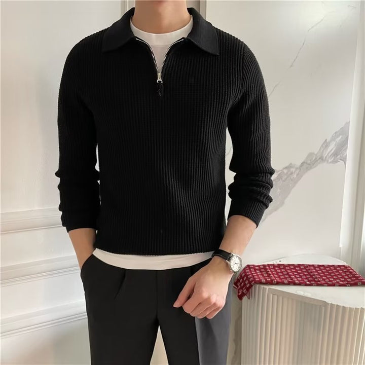 Herren Eleganter Pullover mit Reißverschluss Drune