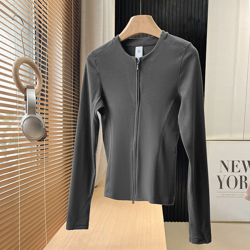 Damen sportliche Langarmjacke mit leichtem, atmungsaktivem Material Drune