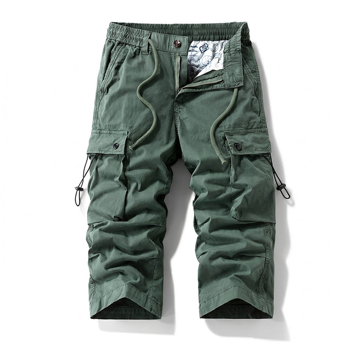 Herren 3/4-Trekking-Cargohose mit elastischem Bund, Tunnelzug und variabler Taschenorganisation Drune