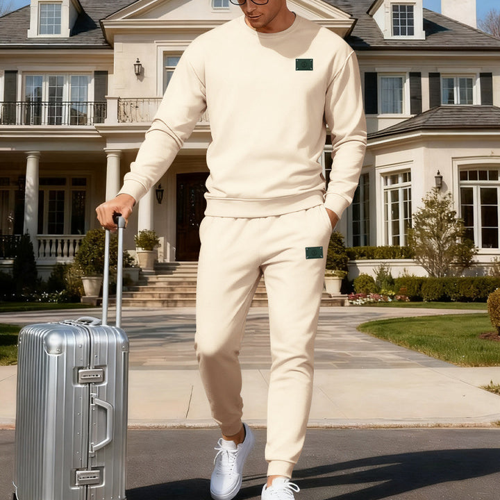 Herren Reisefreundliches Slim‑Fit Loungewear‑Set aus Sweatshirt und Jogginghose Drune
