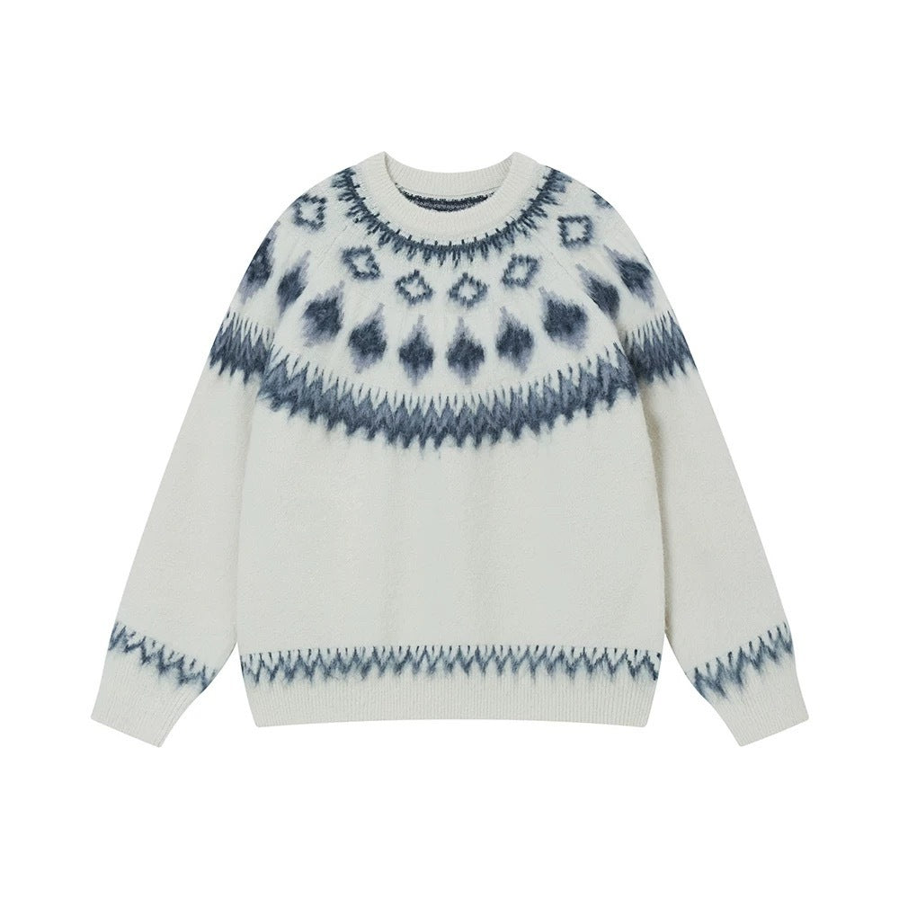 Damen Grobstrickpullover mit grafischem Design Drune