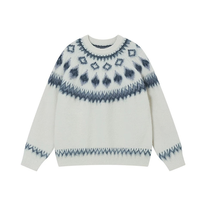 Damen Grobstrickpullover mit grafischem Design Drune