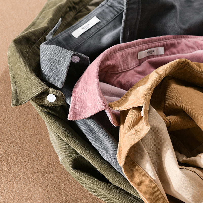Herren Cord-Overshirt mit Brusttasche, Relaxed-Fit und durchgehender Knopfleiste Drune