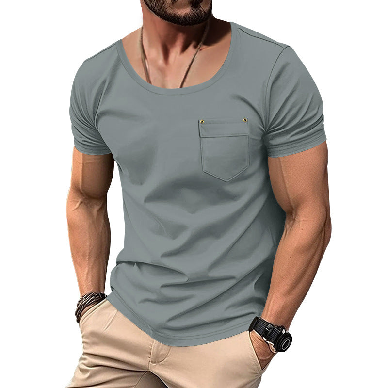 Herren Baumwolle T-Shirt mit modernem Schnitt Drune
