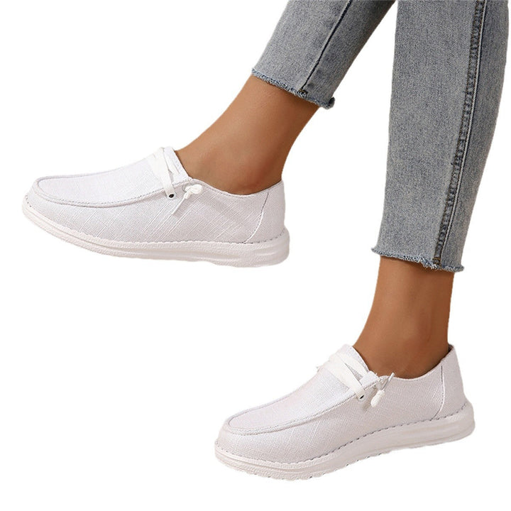 Damen bequeme Slip-On Freizeitschuhe mit leichtem Obermaterial Drune