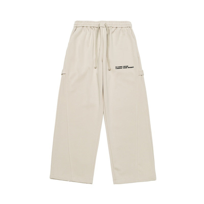Unisex Weite Cropped-Sweathose im Cargo-Stil mit Tunnelzugbund und aufgesetzten Taschen Drune