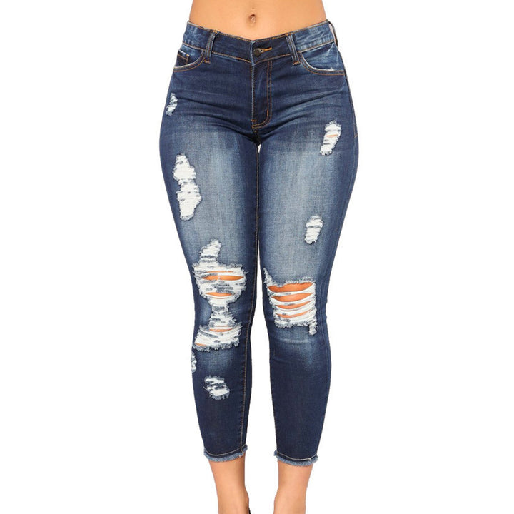 Damen Jeans im lässigen Used-Look mit trendigen Rissen Drune