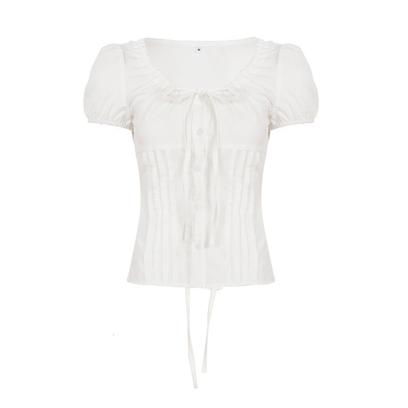 Damen Elegantes Blusenoberteil mit Rüschendetails und taillierter Silhouette Drune