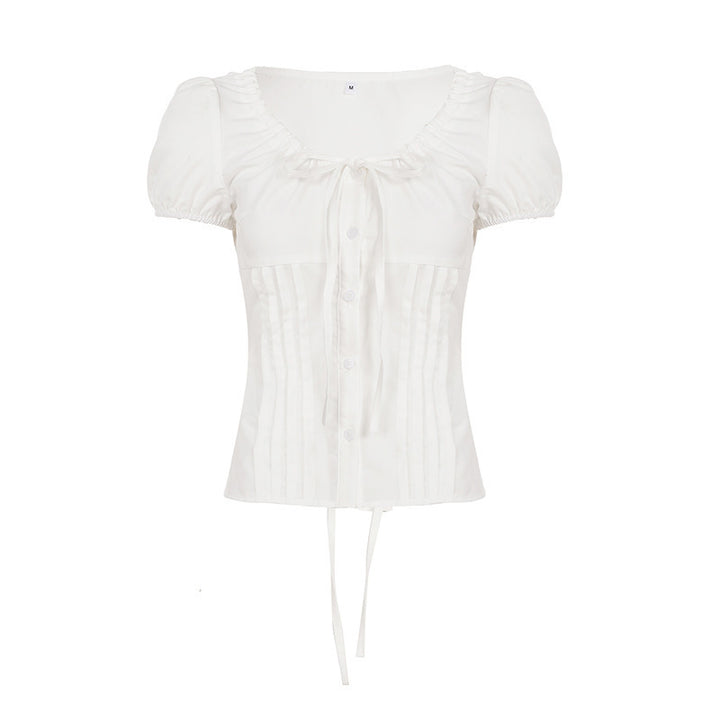 Damen Elegantes Blusenoberteil mit Rüschendetails und taillierter Silhouette Drune