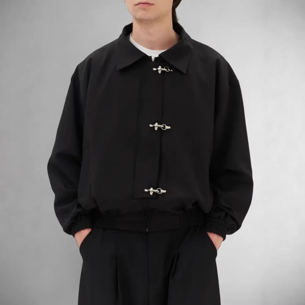 Damen Modische Kurzjacke mit Schnallenverschluss