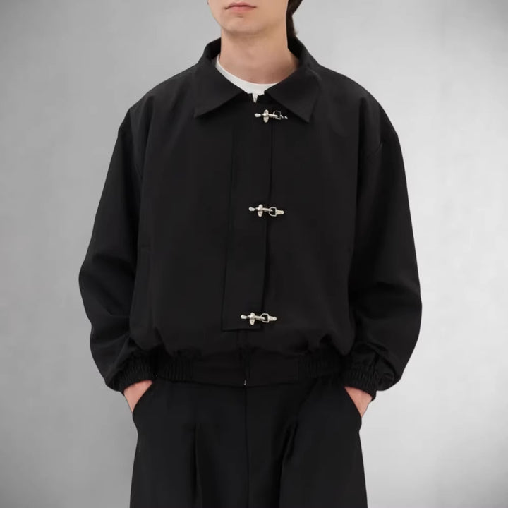 Damen Modische Kurzjacke mit Schnallenverschluss