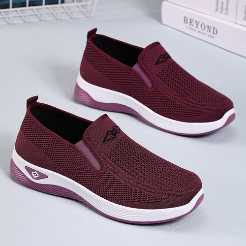 Damen nan atmungsaktiver gestrickter Slip-On Freizeitschuh mit dämpfender EVA-Sohle Drune