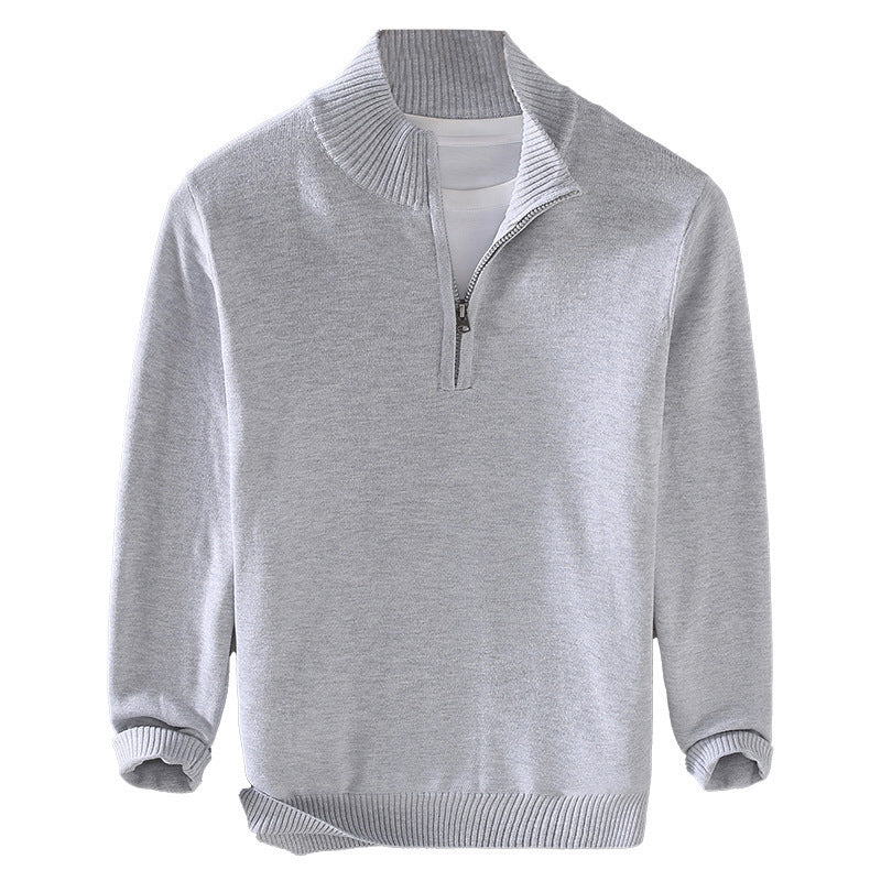 Herren komfortabler Pullover mit modernem Stehkragen und dezenter Reißverschlussöffnung Drune
