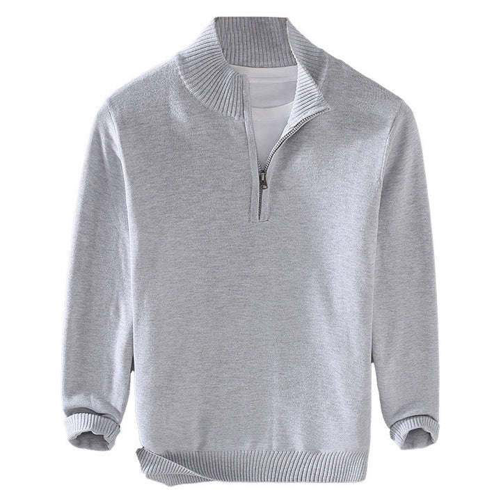 Herren komfortabler Pullover mit modernem Stehkragen und dezenter Reißverschlussöffnung Drune