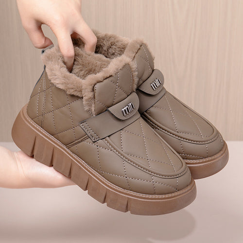 Damen Weiche und gefütterte Winterstiefel mit praktischer Klettverschlussfunktion Drune