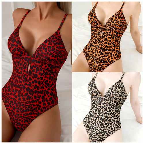 Damen Sportlicher Einteiler mit Leo-Muster Drune