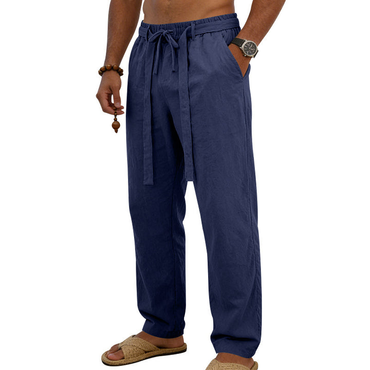 Herren Atmungsaktive Sommer-Relaxhose mit Elastikbund, Tunnelzug und Seitentaschen Drune