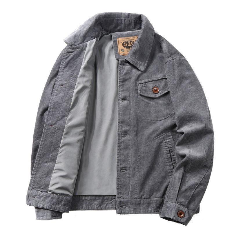 Herren Baumwoll-Cordjacke im Worker-Blouson mit leichtem Innenfutter Drune