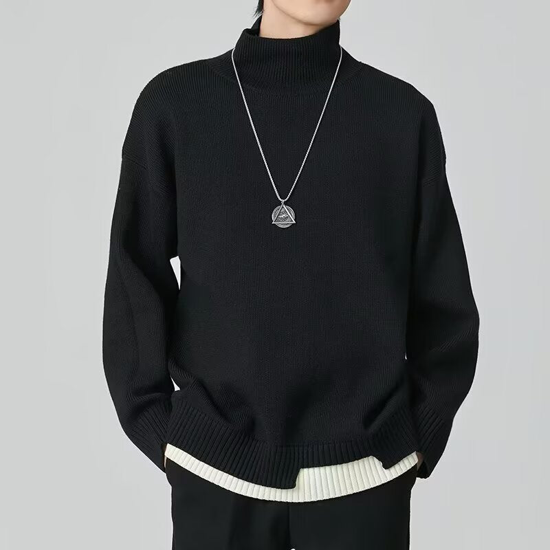Herren Modischer Rollkragenpullover aus Grobstrick Drune