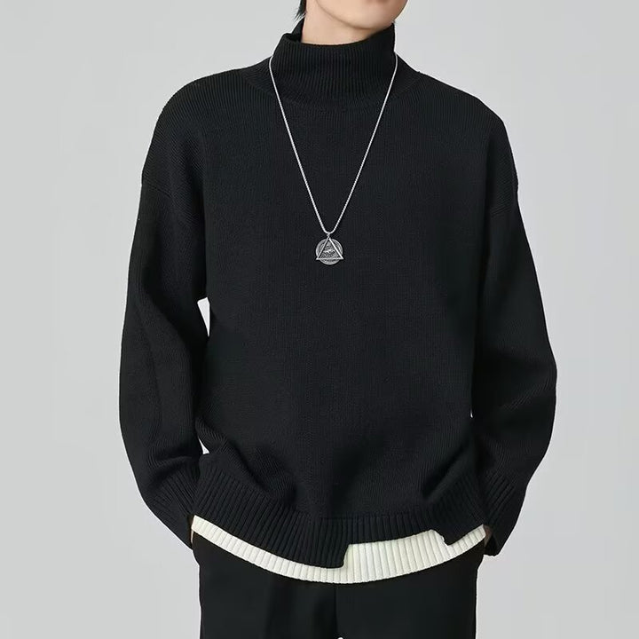 Herren Modischer Rollkragenpullover aus Grobstrick Drune