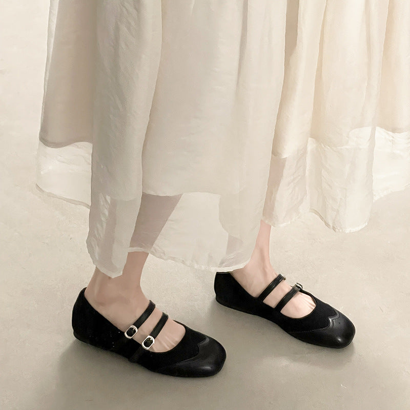 Damen Ballerinas mit doppeltem Riemen und elegantem Design Drune