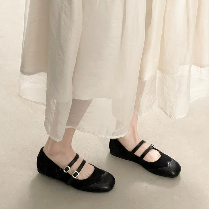 Damen Ballerinas mit doppeltem Riemen und elegantem Design Drune