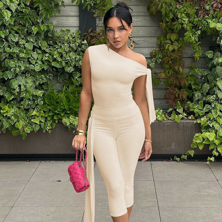 Damen Einseitiger Jumpsuit mit exklusiven Drapierungen Drune