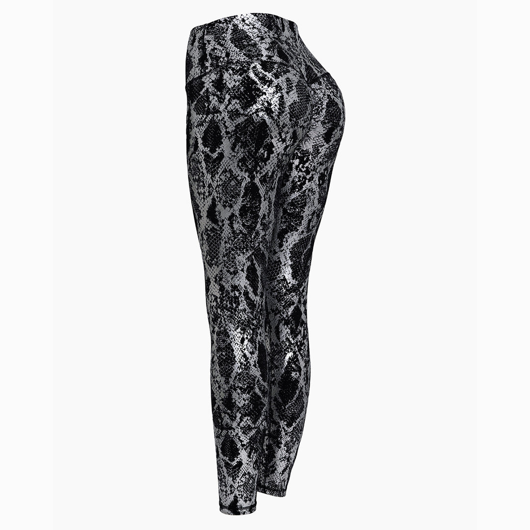 Damen Sportleggings im Schlangenprint mit hohem Bund Drune