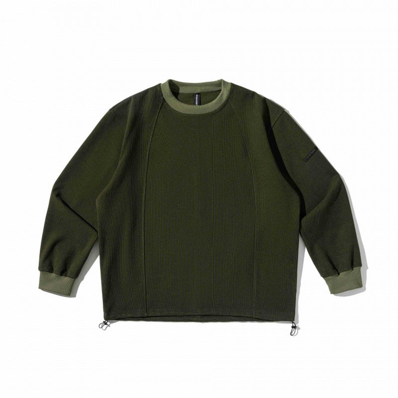Unisex Strukturiertes Oversize-Sweatshirt mit Kordelzugbund und Raglanärmeln Drune
