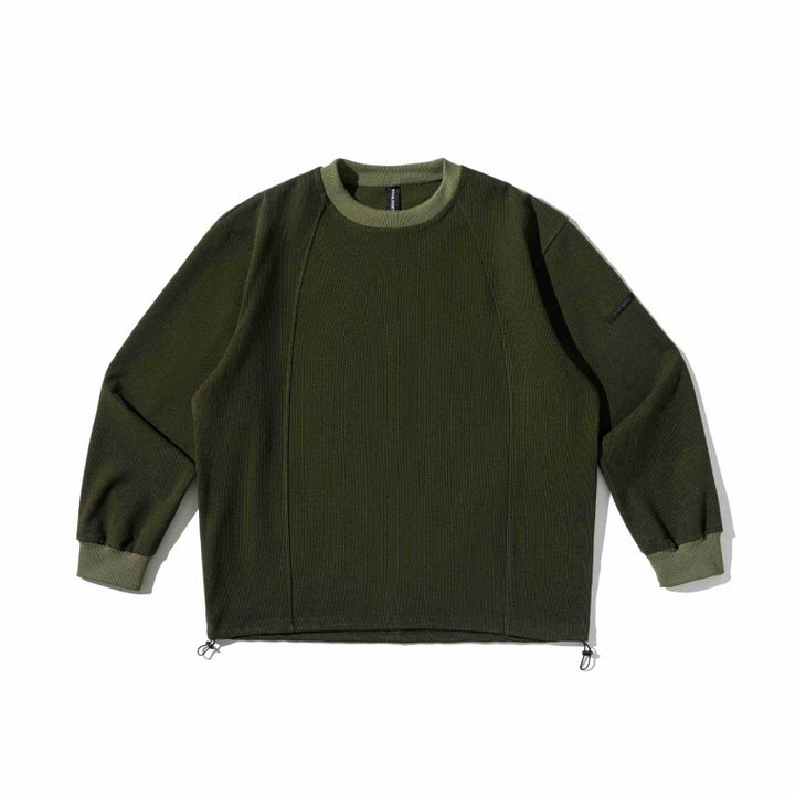 Unisex Strukturiertes Oversize-Sweatshirt mit Kordelzugbund und Raglanärmeln Drune