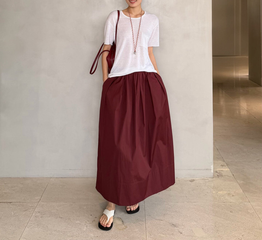 Damen Eleganter Maxirock mit weit geschnittenem Design Drune